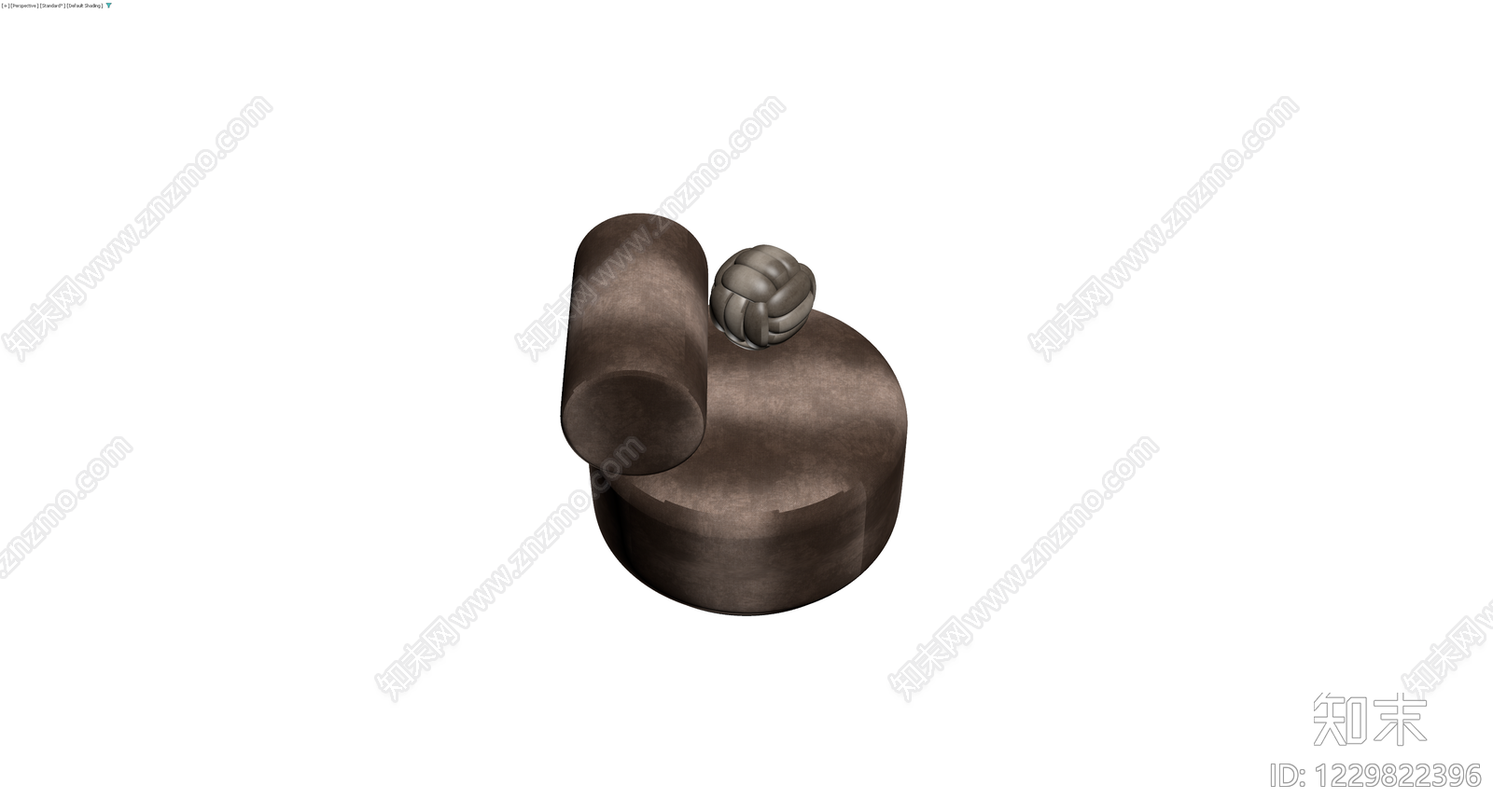 圆弧形软包扶手椅3D模型下载【ID:1229822396】