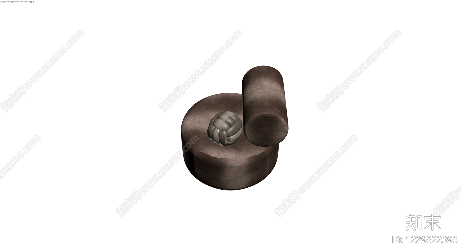 圆弧形软包扶手椅3D模型下载【ID:1229822396】