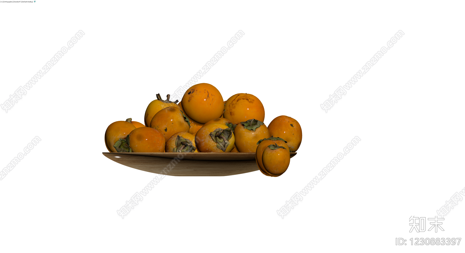 木盘盛装柿子组合3D模型下载【ID:1230883397】