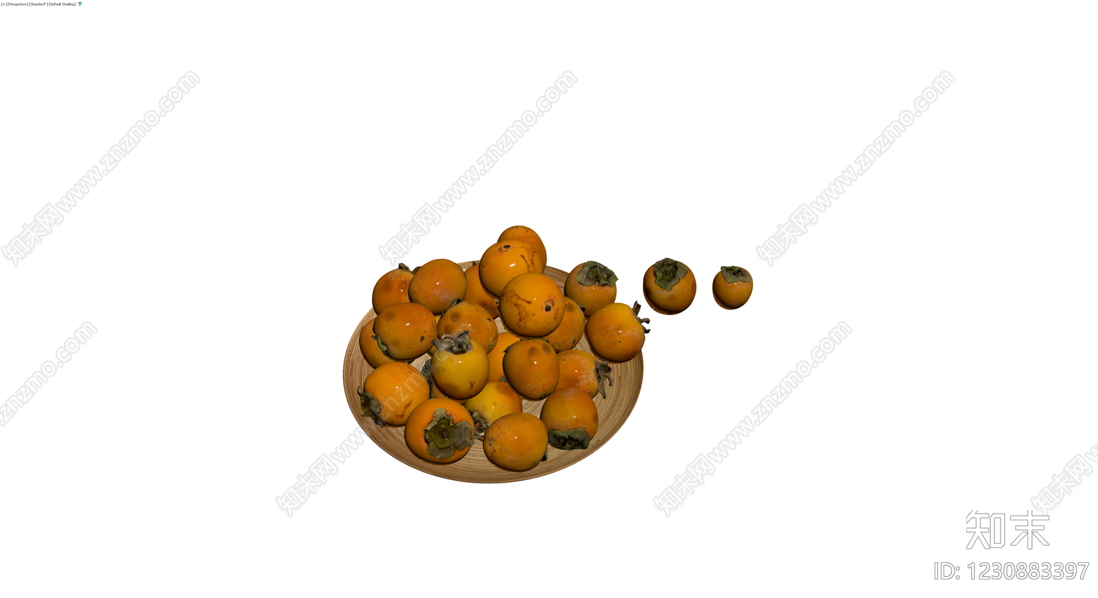 木盘盛装柿子组合3D模型下载【ID:1230883397】