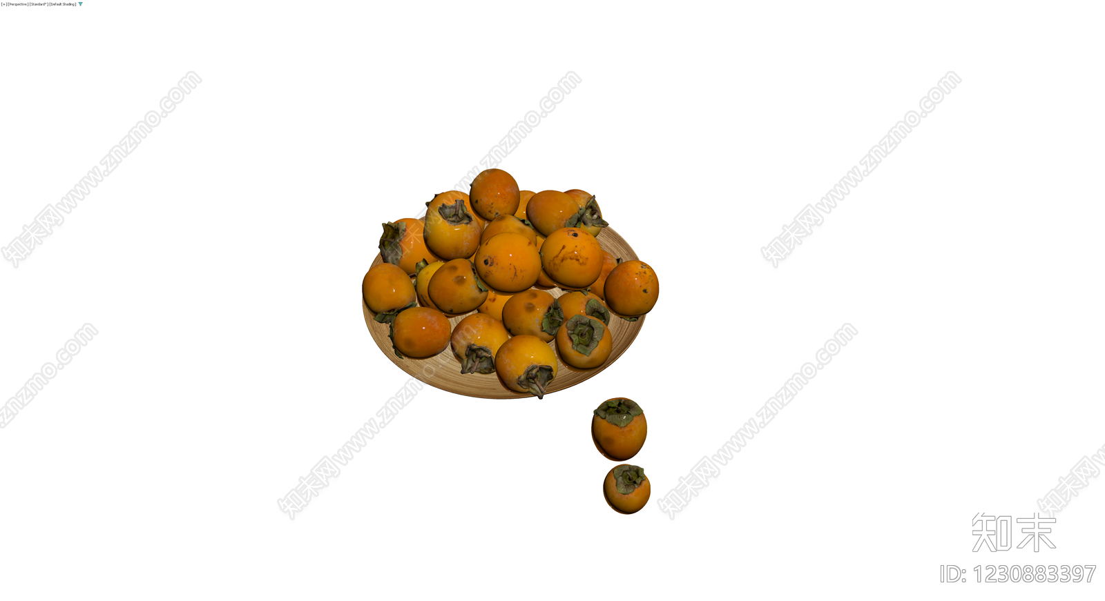 木盘盛装柿子组合3D模型下载【ID:1230883397】