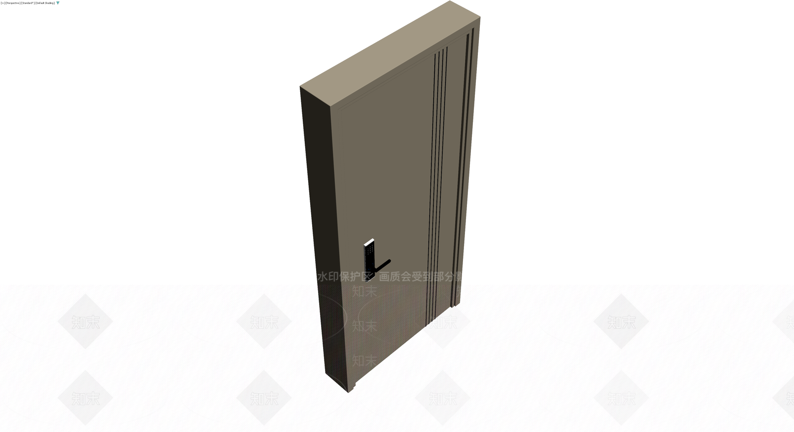 现代风格带锁入户门3D模型下载【ID:1230130502】