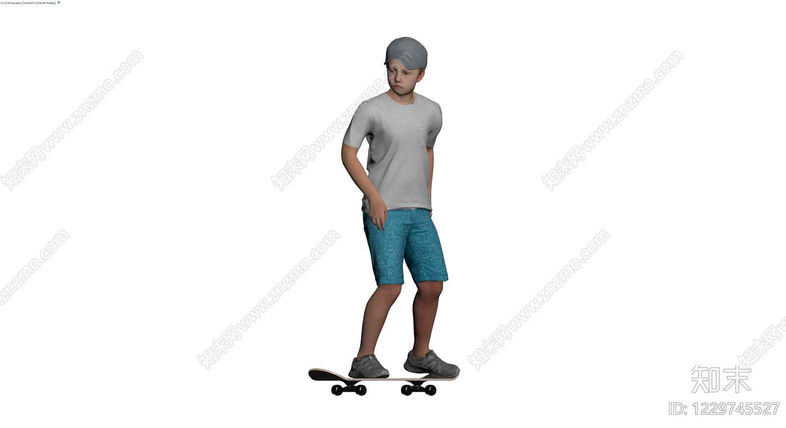 滑板人物角色模型3D模型下载【ID:1229745527】