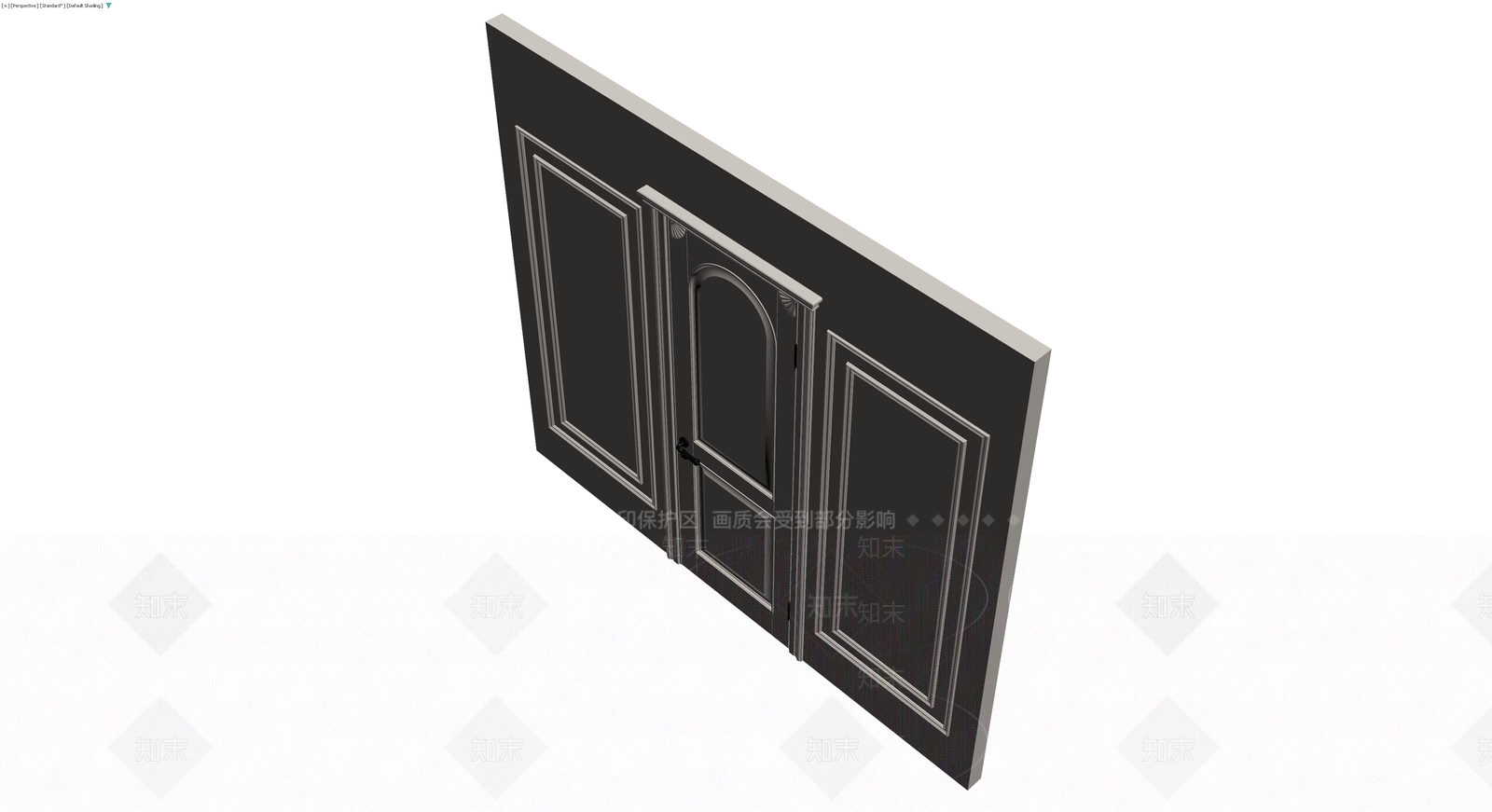 法式双开木门带门框3D模型下载【ID:1229991301】