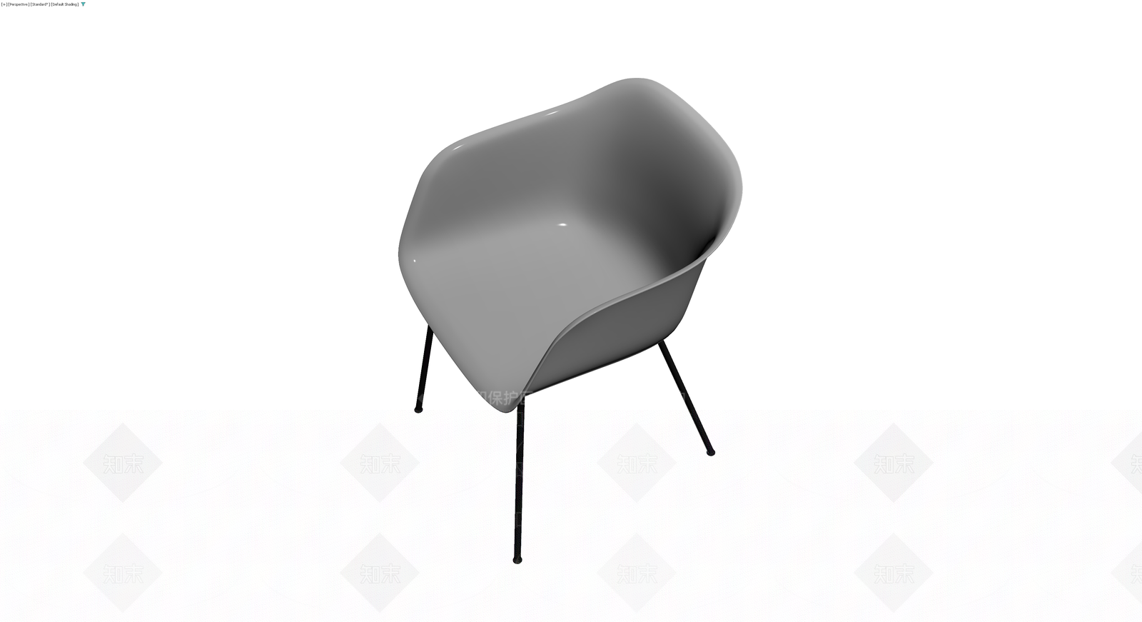 灰色软包金属腿休闲椅3D模型下载【ID:1229881568】