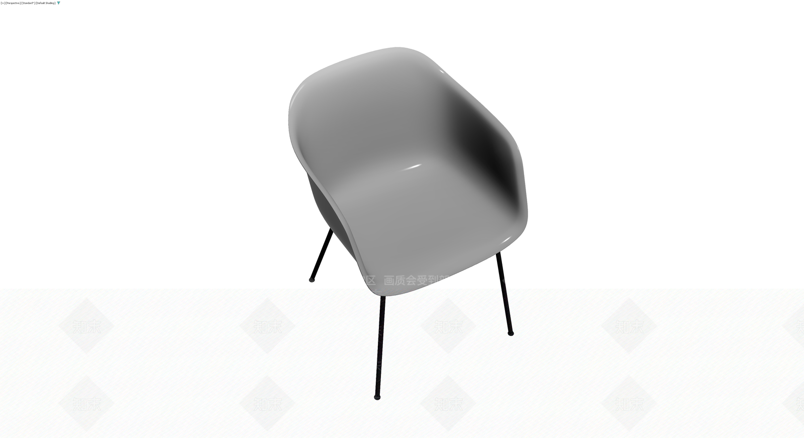 灰色软包金属腿休闲椅3D模型下载【ID:1229881568】