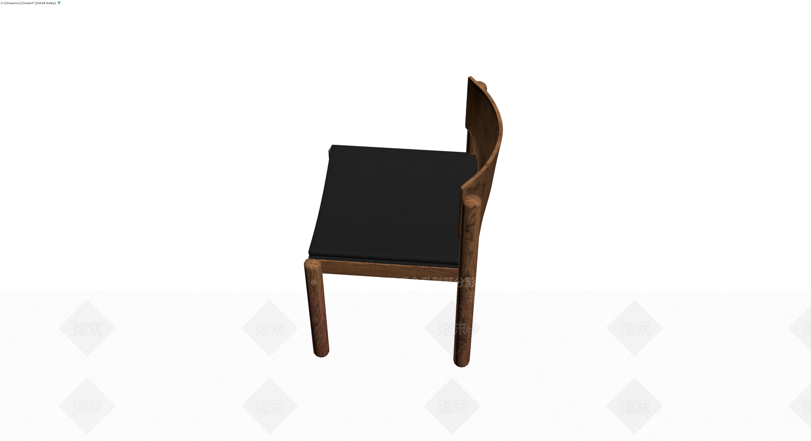 木质靠背椅（黑座垫）3D模型下载【ID:1230416824】