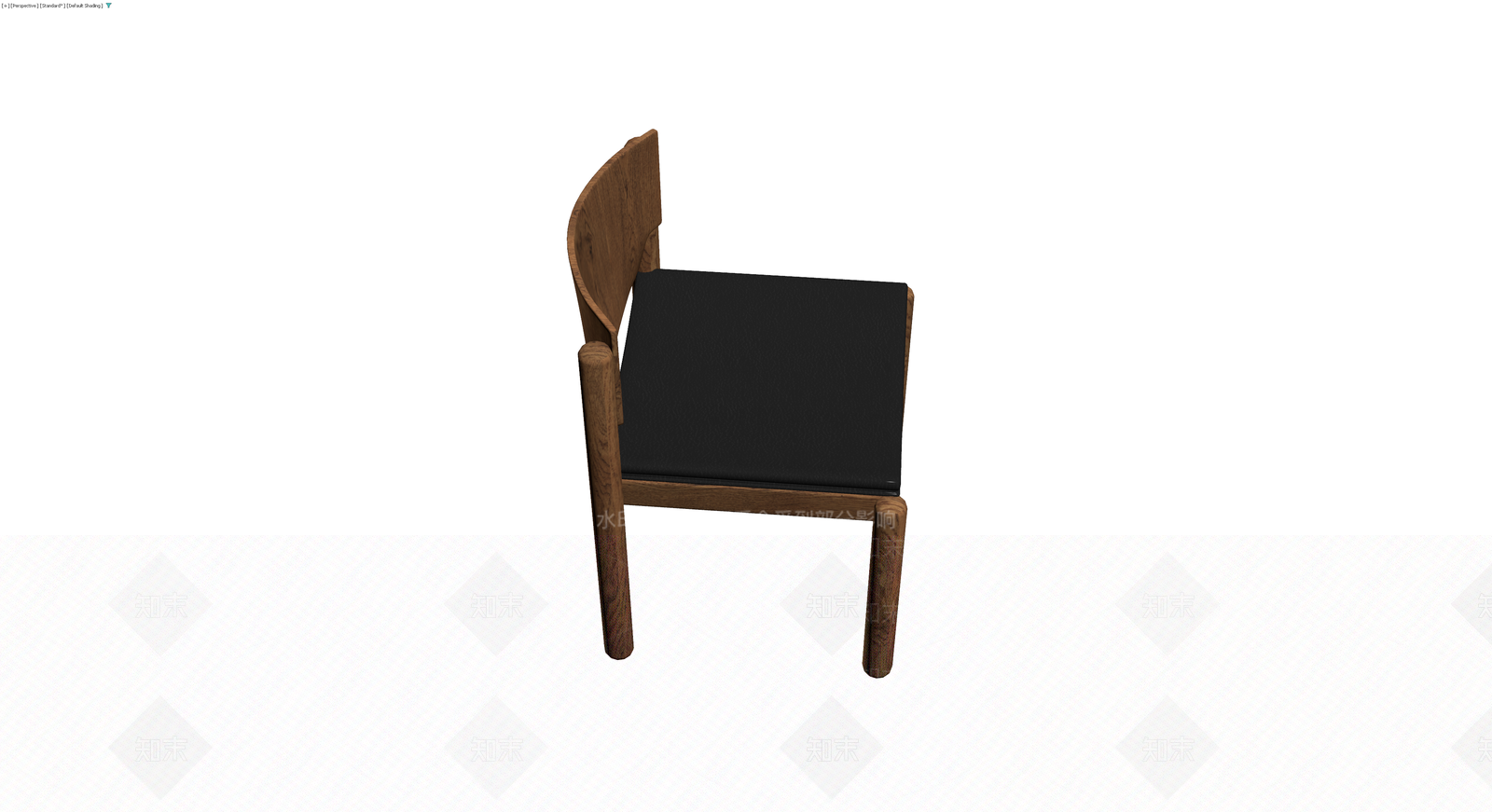 木质靠背椅（黑座垫）3D模型下载【ID:1230416824】