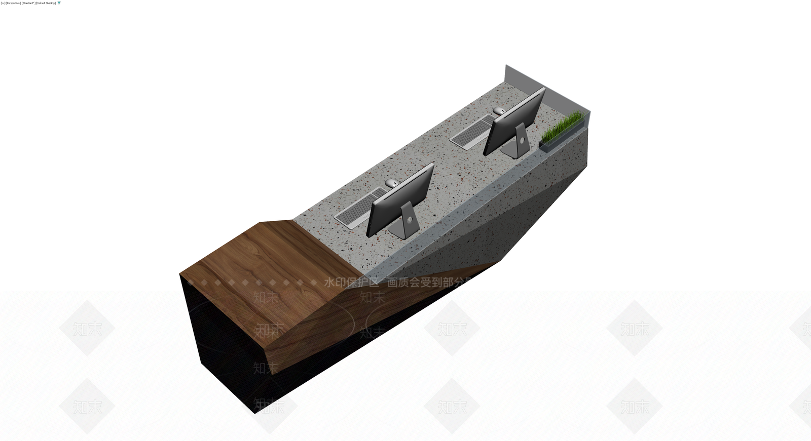 现代风格接待台组合3D模型下载【ID:1230791469】