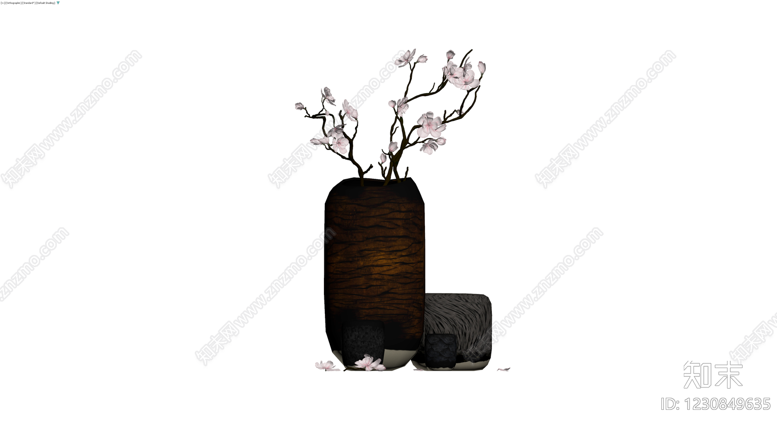 陶瓷花瓶插花组合3D模型下载【ID:1230849635】