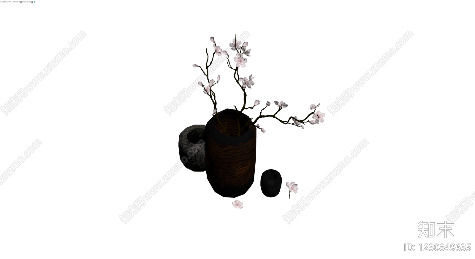 陶瓷花瓶插花组合3D模型下载【ID:1230849635】