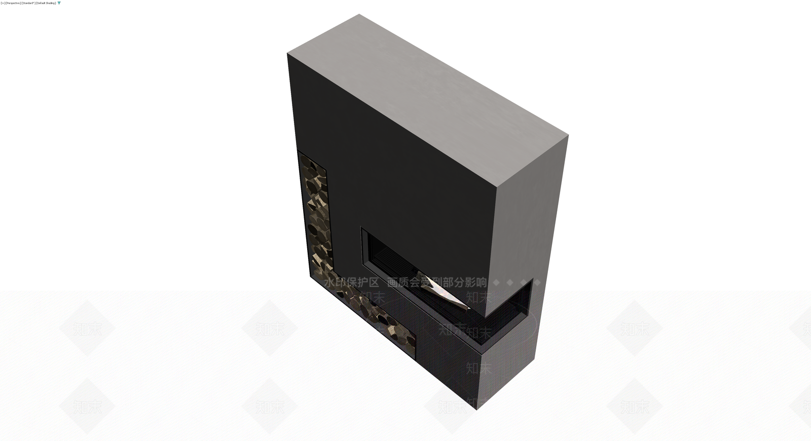 现代壁炉带柴火收纳3D模型下载【ID:1230598832】