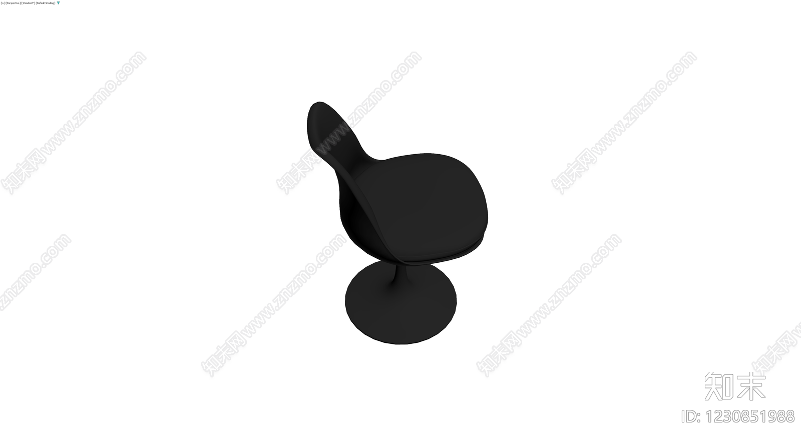 黑色郁金香底座椅3D模型下载【ID:1230851988】