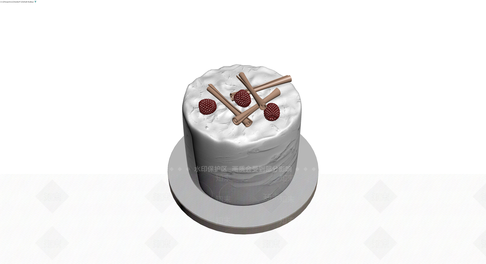 覆盆子巧克力装饰蛋糕3D模型下载【ID:1230177786】