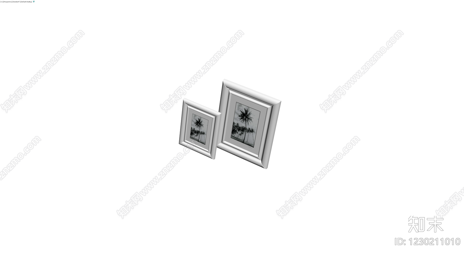 黑白风景装饰画框组合3D模型下载【ID:1230211010】