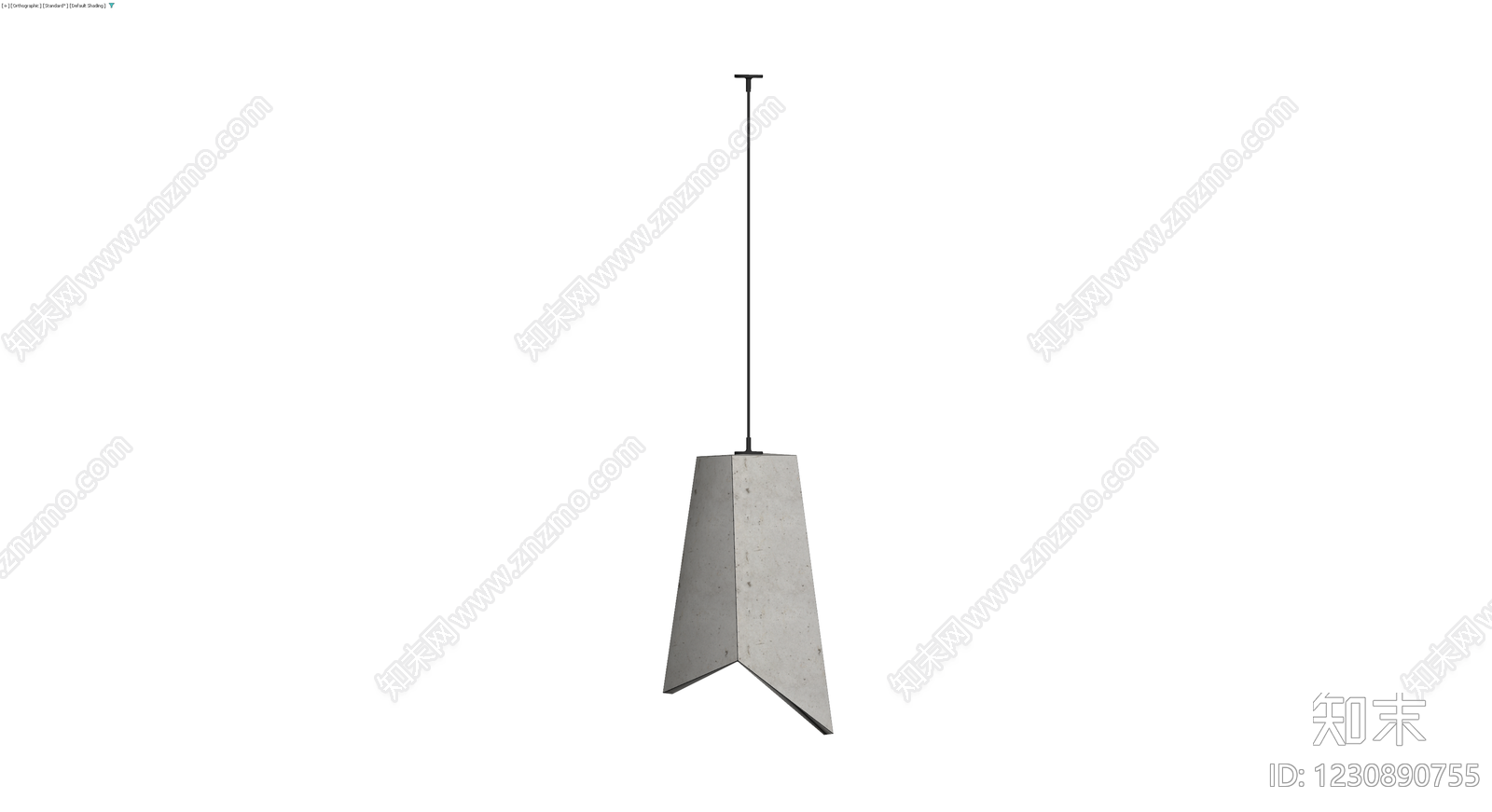 混凝土几何造型吊灯3D模型下载【ID:1230890755】