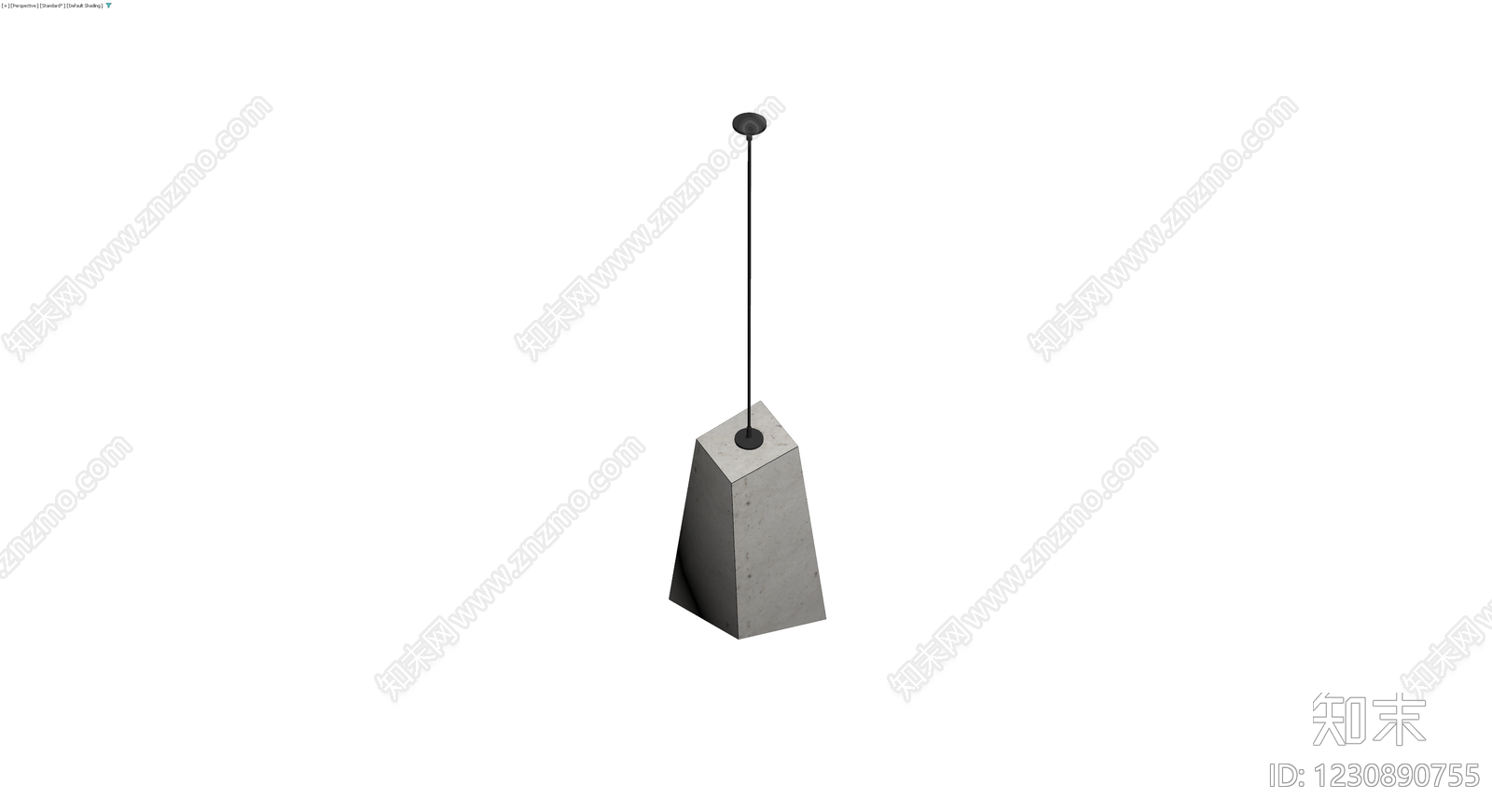 混凝土几何造型吊灯3D模型下载【ID:1230890755】