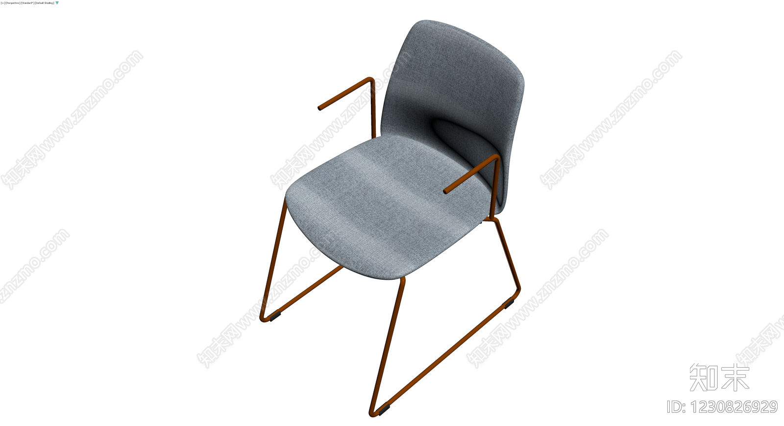 灰色布艺扶手椅3D模型下载【ID:1230826929】
