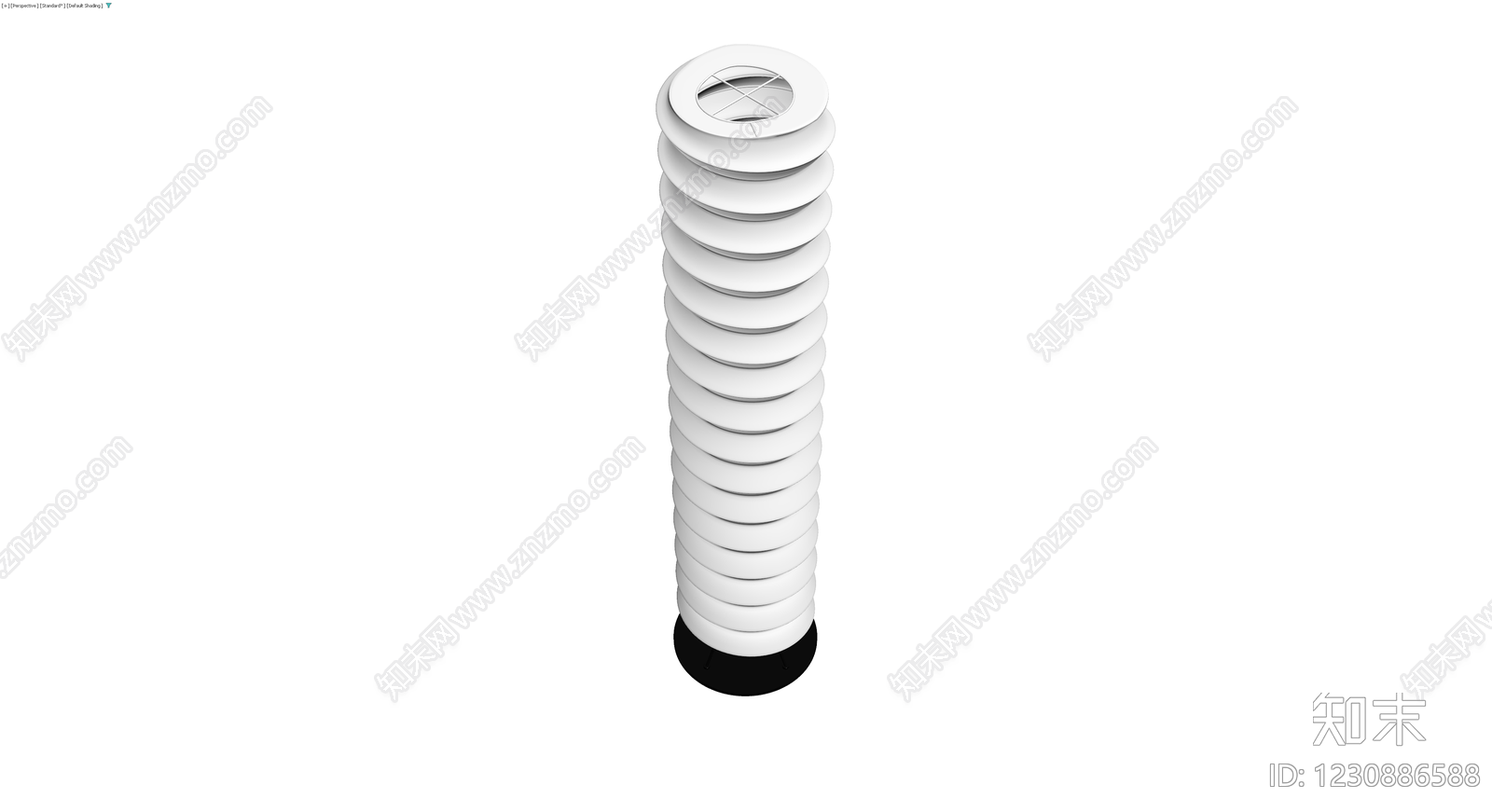 白色螺旋通风器3D模型下载【ID:1230886588】