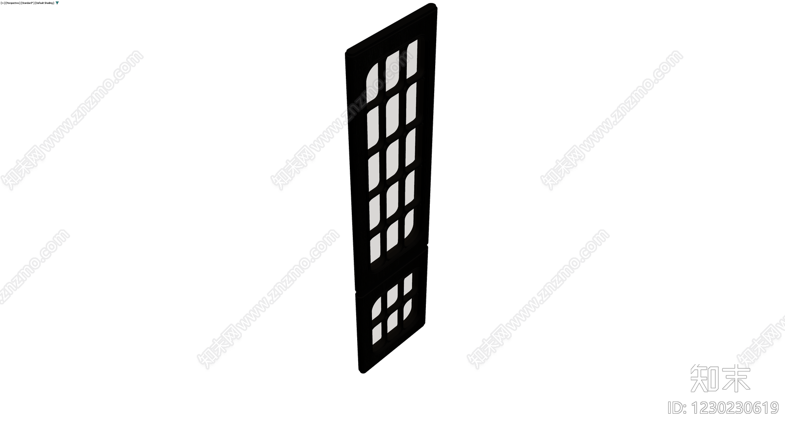 黑色镂空格栅屏风3D模型下载【ID:1230230619】