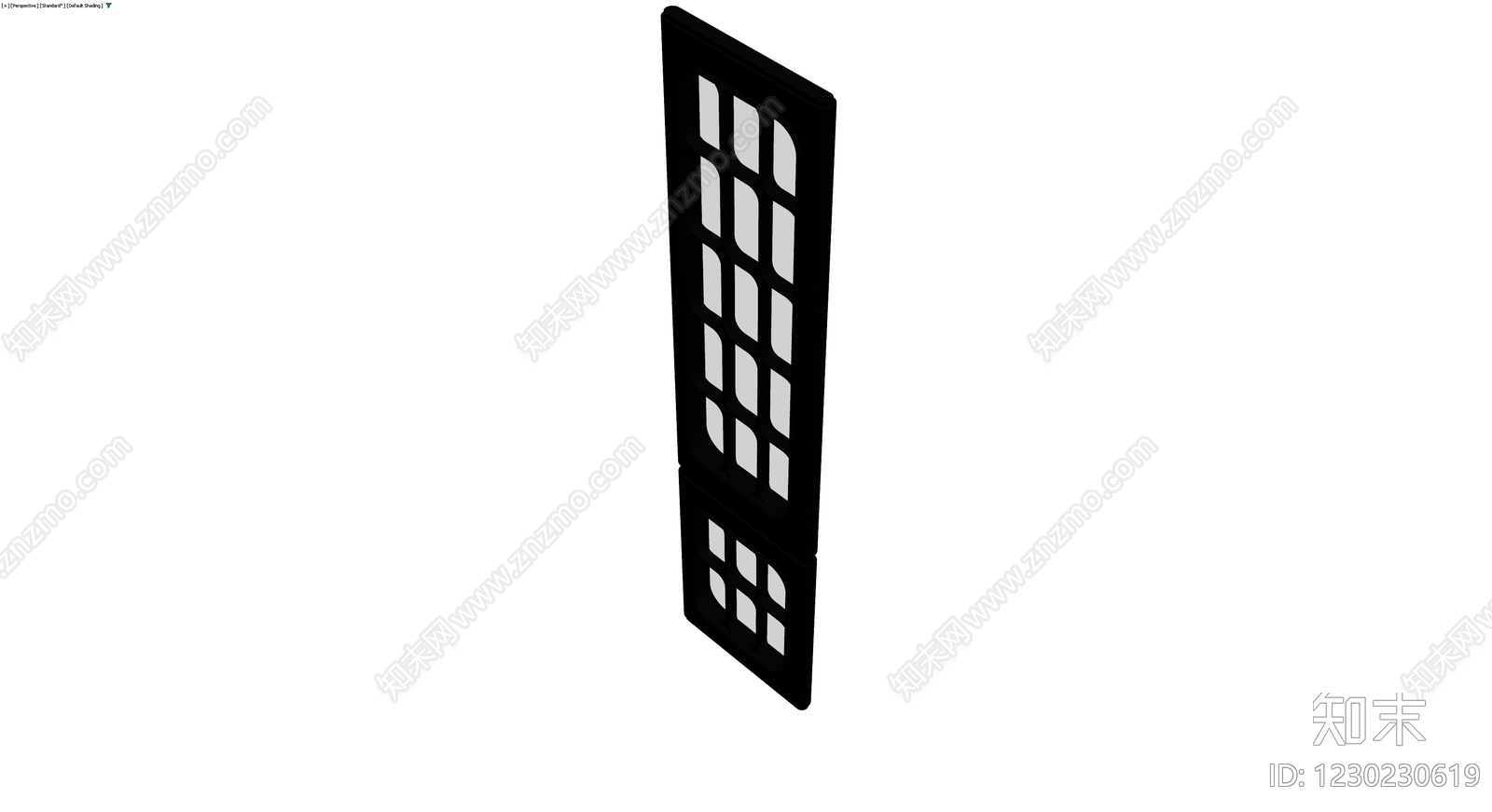 黑色镂空格栅屏风3D模型下载【ID:1230230619】
