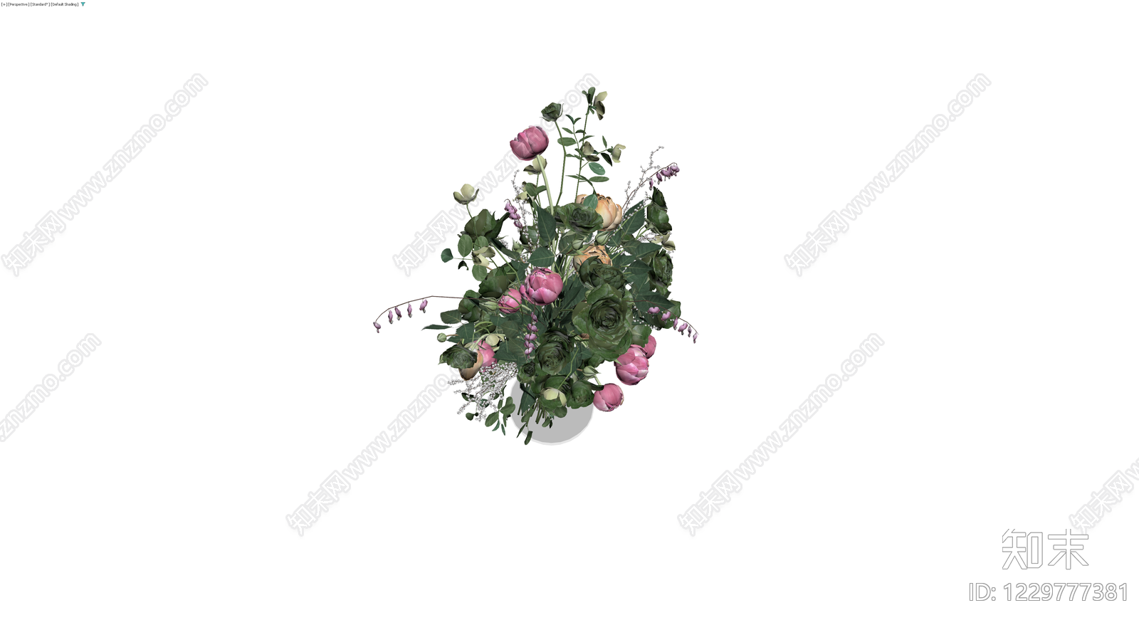 带花瓶完整插花组合3D模型下载【ID:1229777381】
