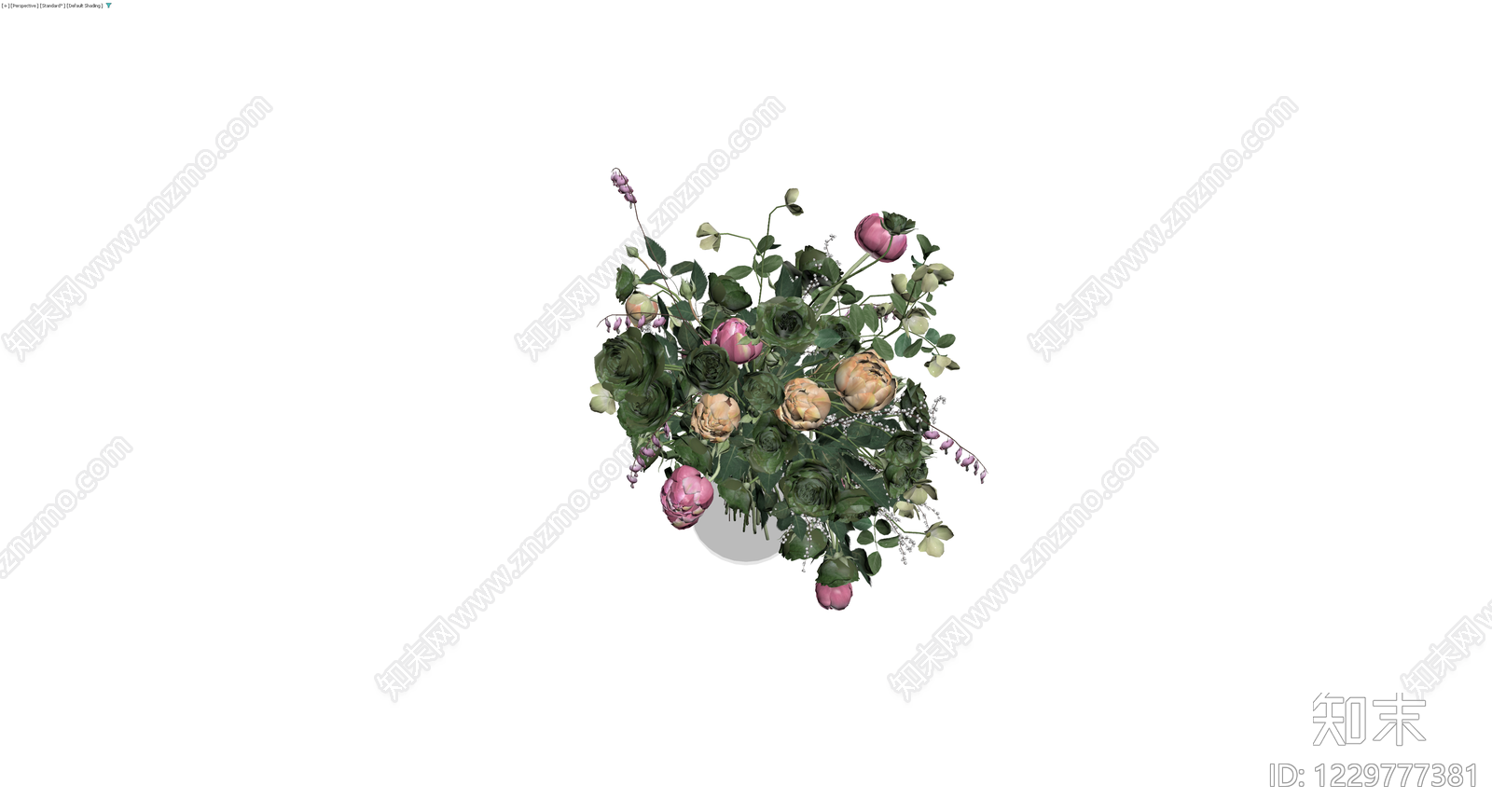带花瓶完整插花组合3D模型下载【ID:1229777381】
