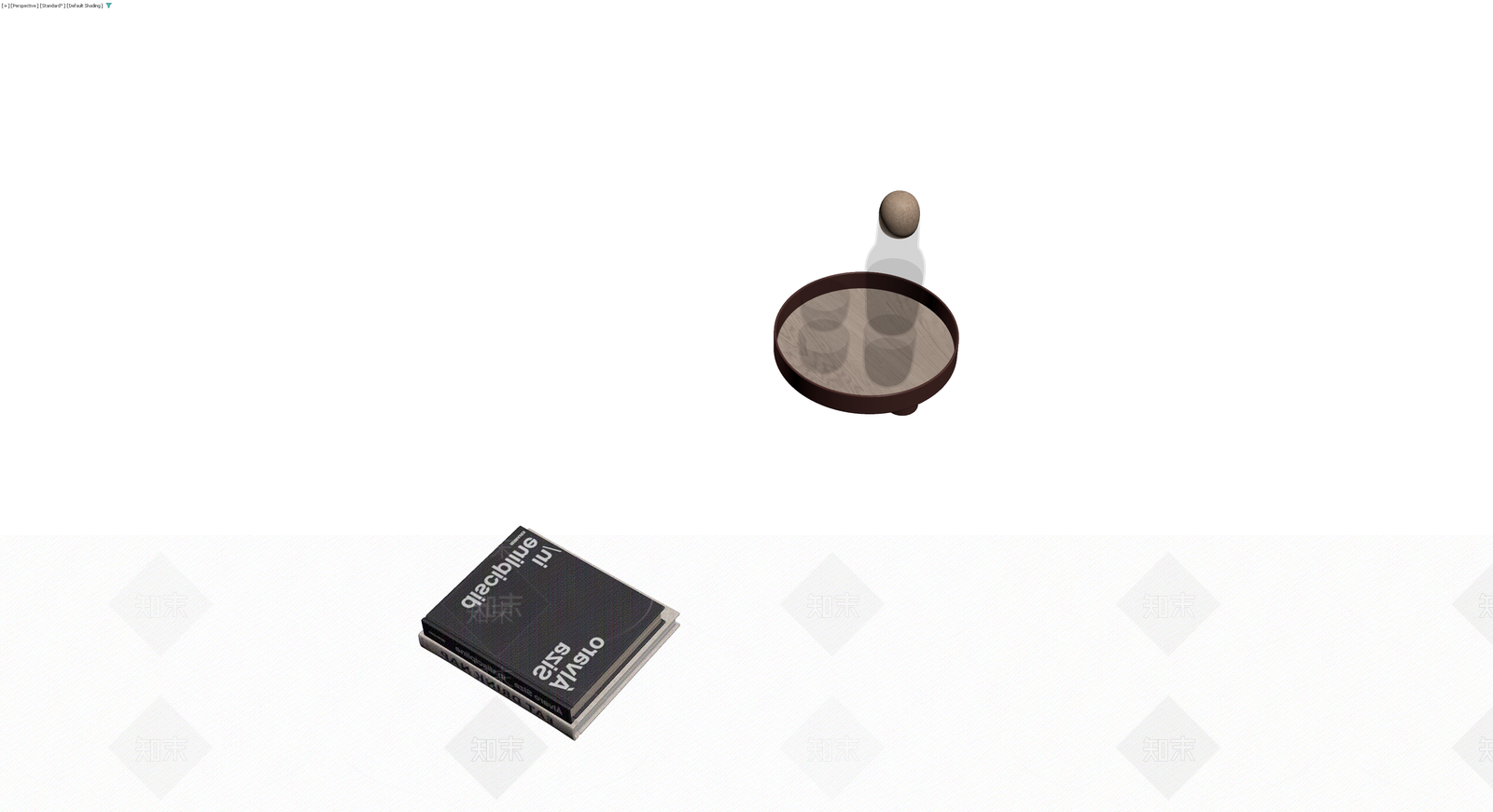 书籍与托盘组合3D模型下载【ID:1230140415】