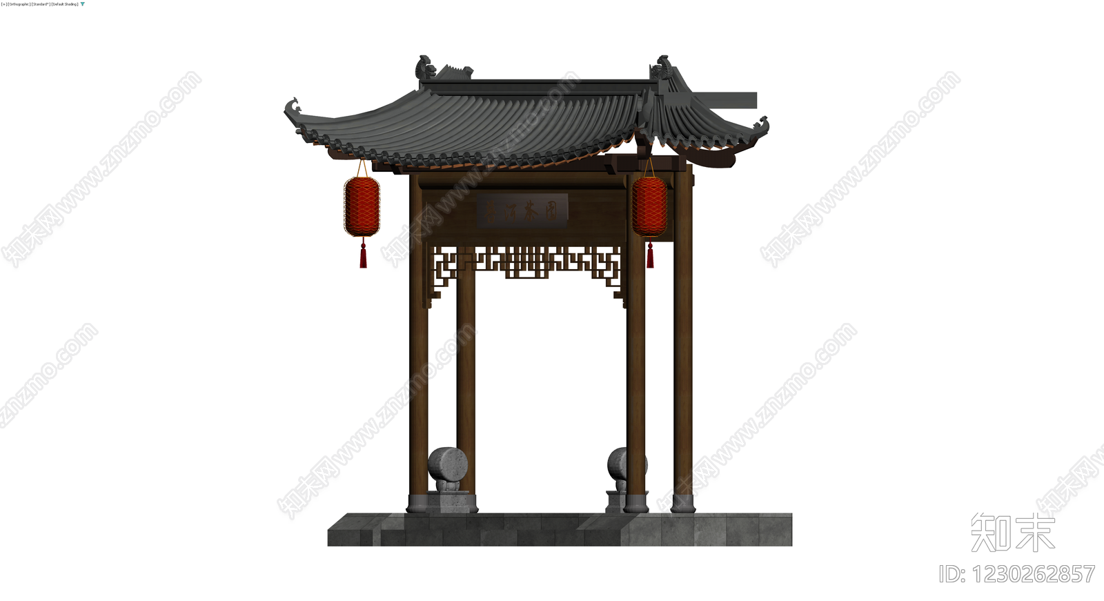 中式凉亭景观小品3D模型下载【ID:1230262857】