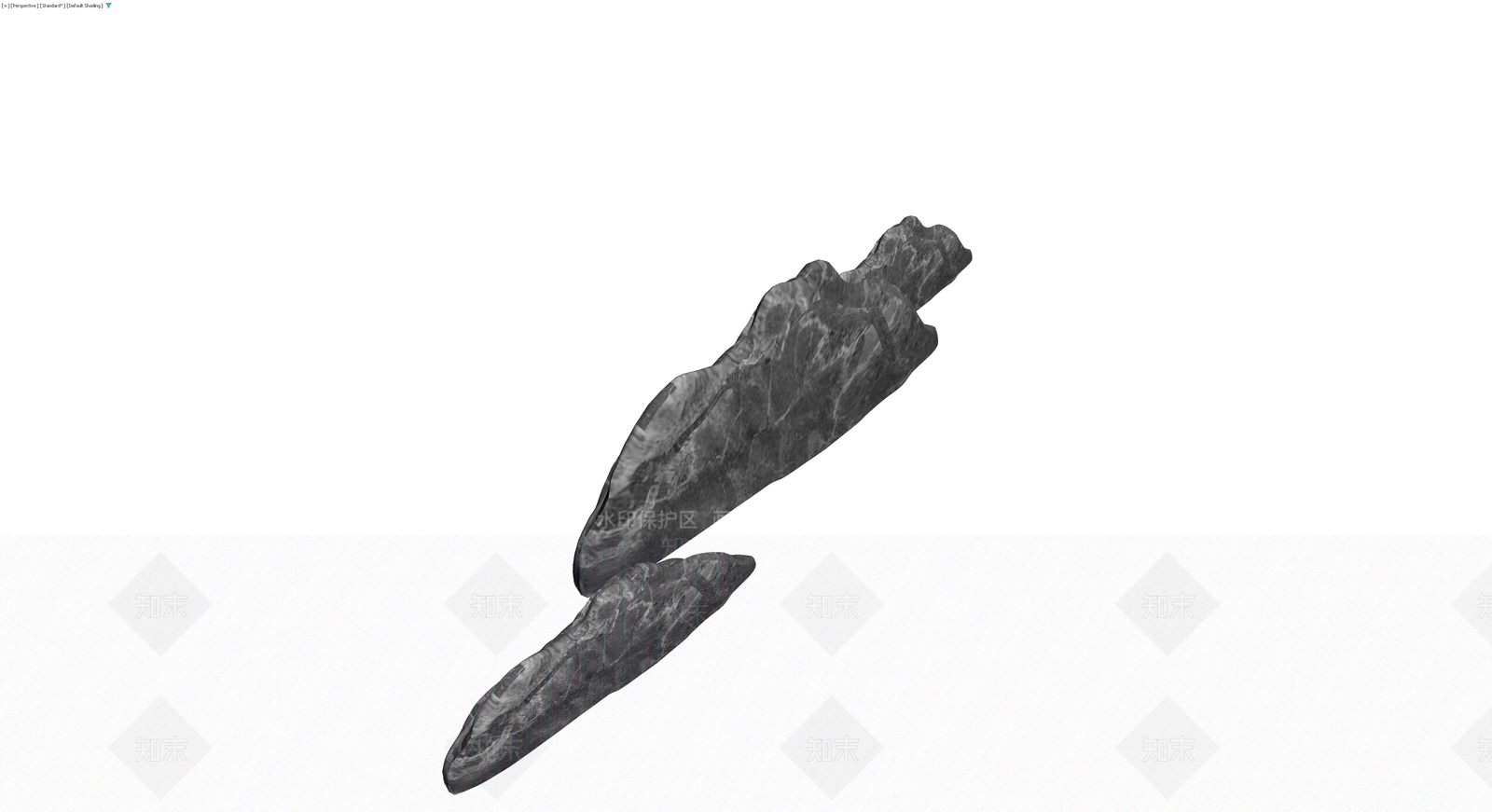 灰模景观山石雕塑3D模型下载【ID:1230142408】