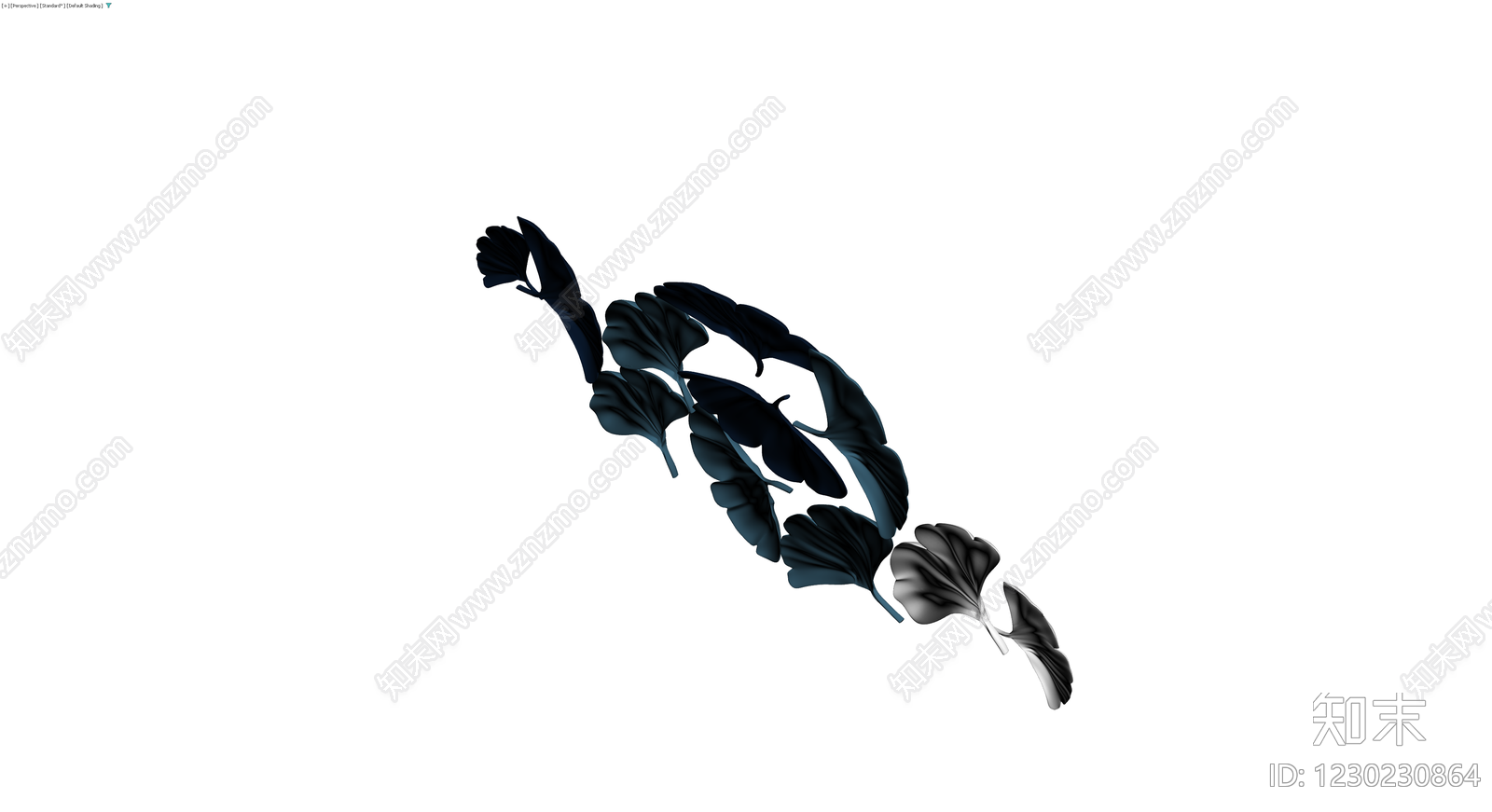 银杏叶组合装饰3D模型下载【ID:1230230864】
