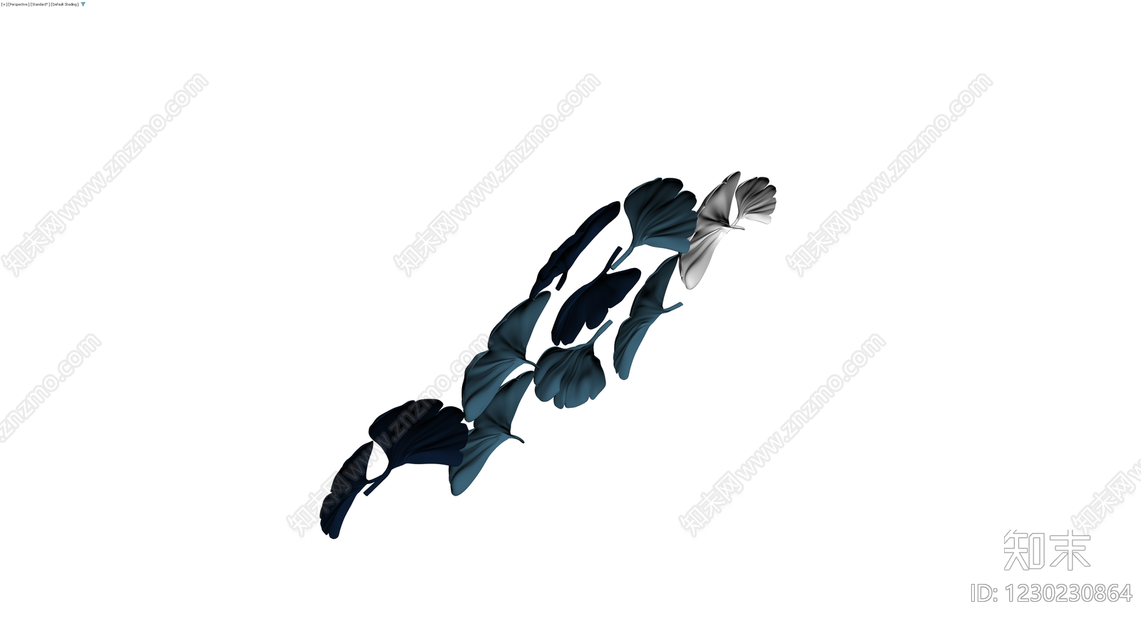 银杏叶组合装饰3D模型下载【ID:1230230864】