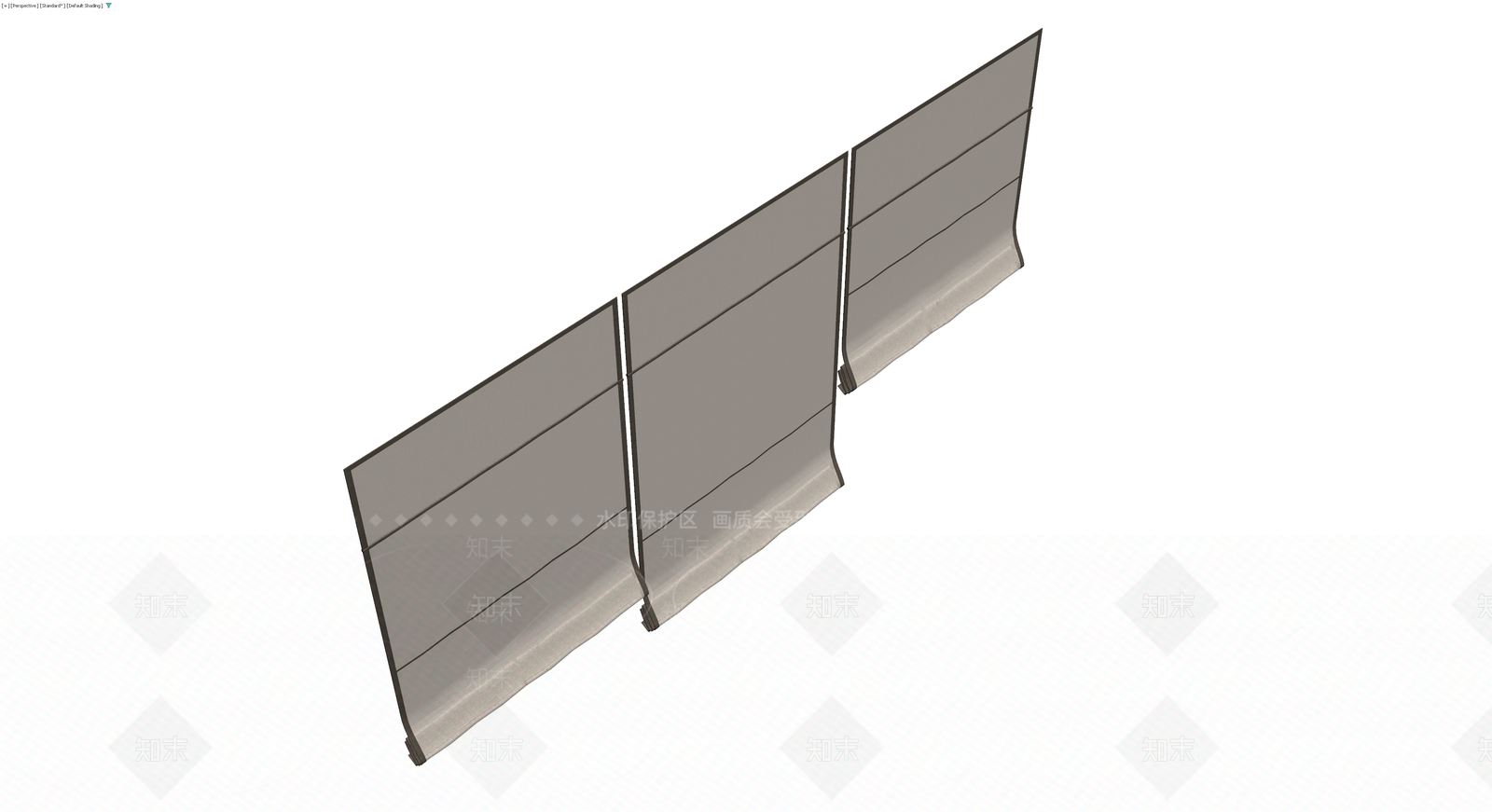 三扇折叠屏风3D模型下载【ID:1229956004】