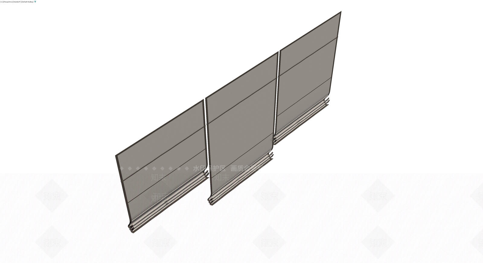 三扇折叠屏风3D模型下载【ID:1229956004】