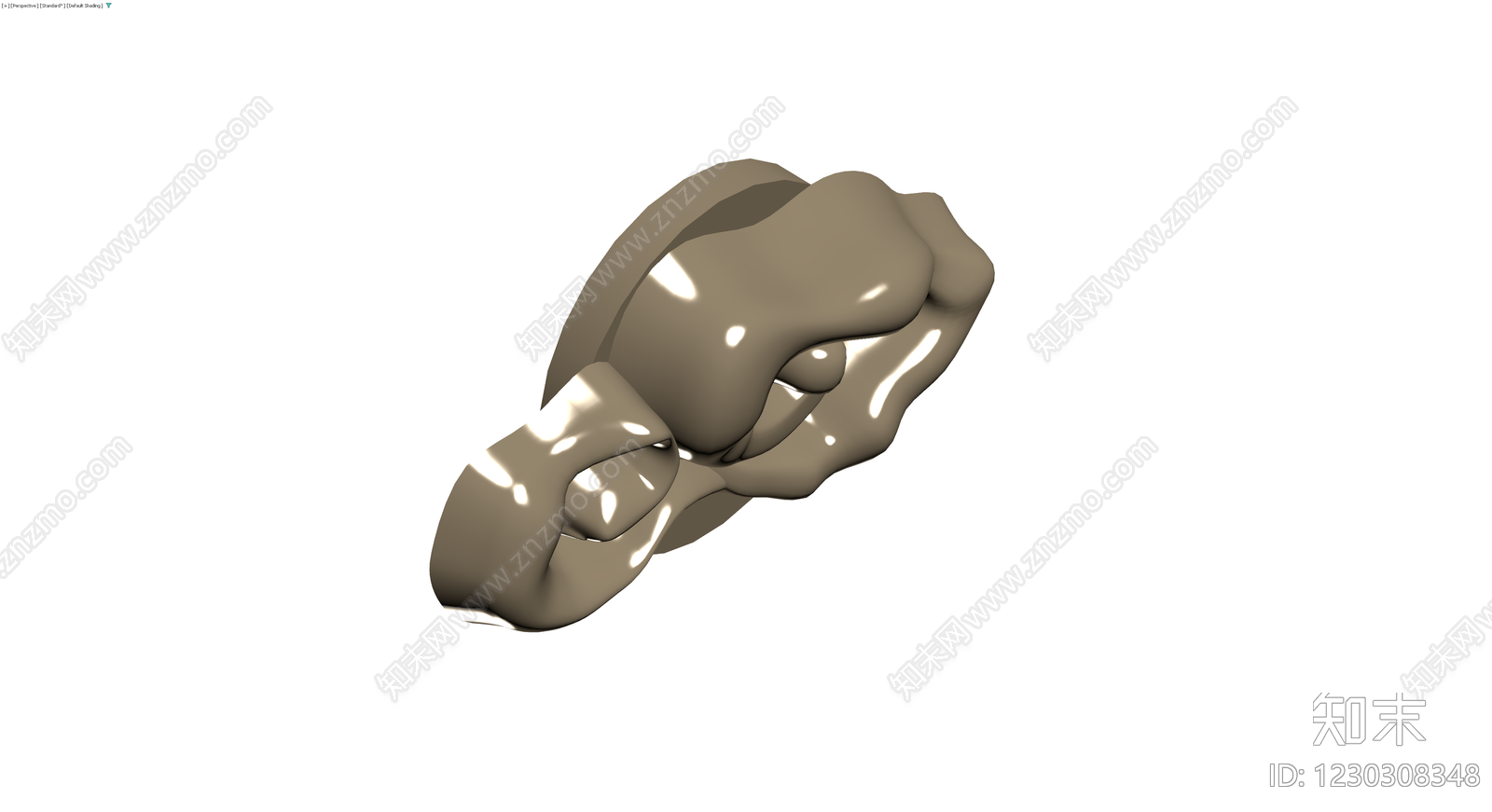 抽象有机形态雕塑3D模型下载【ID:1230308348】