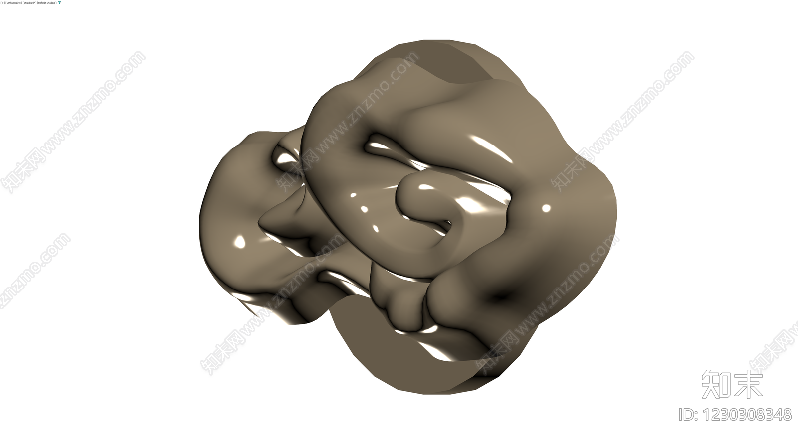 抽象有机形态雕塑3D模型下载【ID:1230308348】