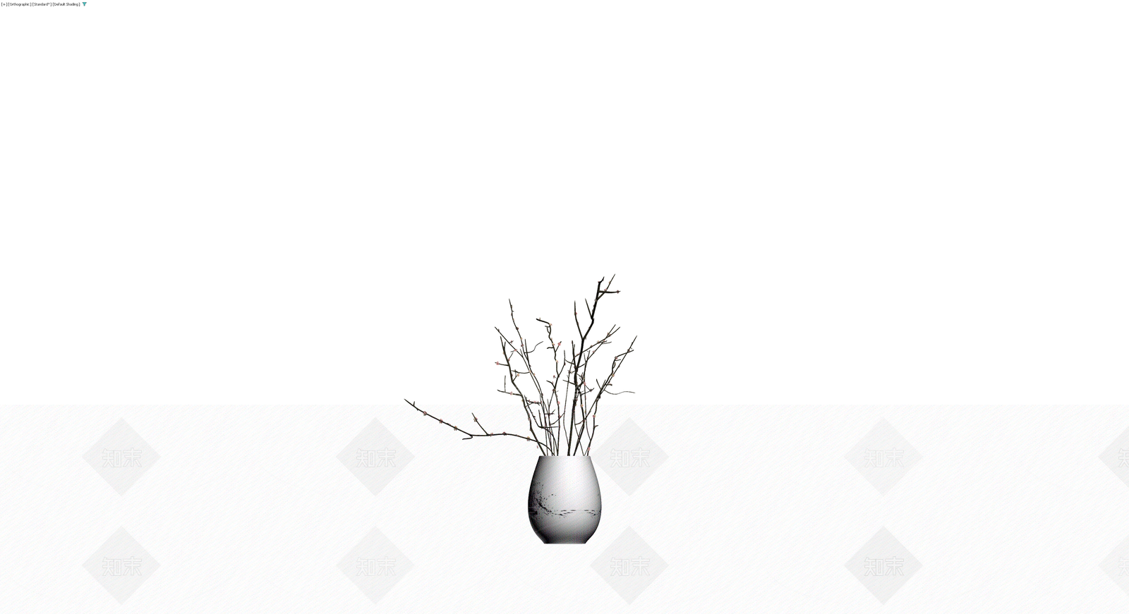 白瓷花瓶插花3D模型下载【ID:1230710320】