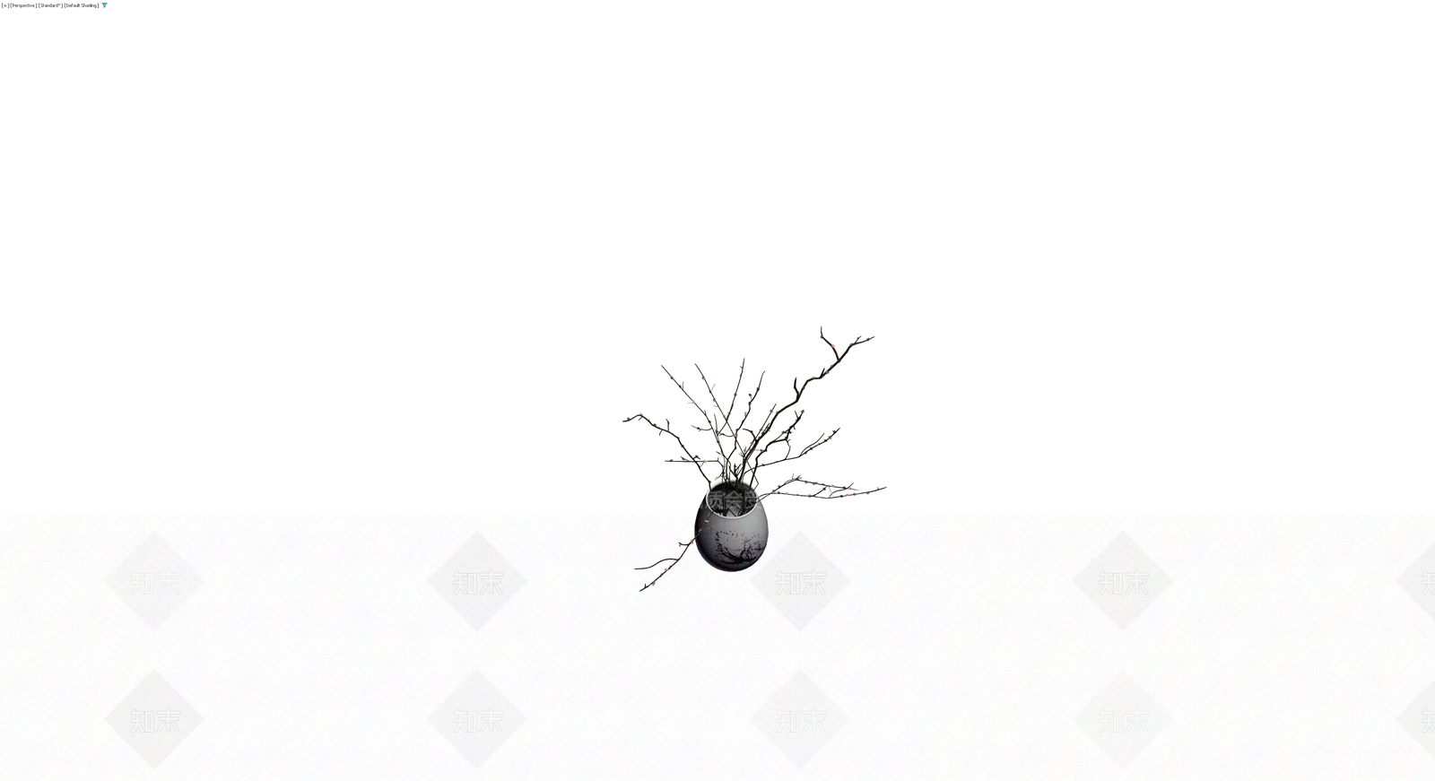 白瓷花瓶插花3D模型下载【ID:1230710320】