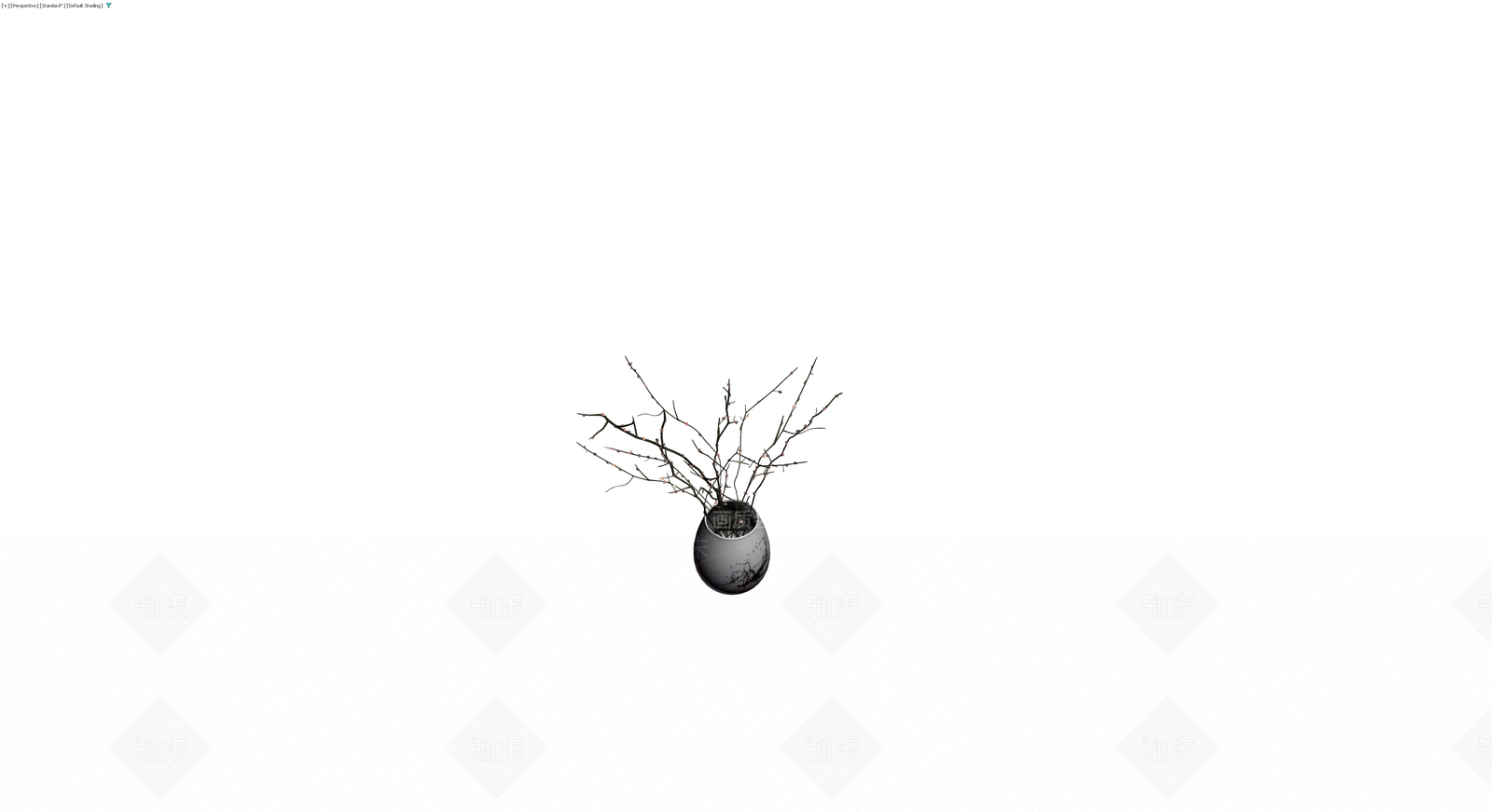 白瓷花瓶插花3D模型下载【ID:1230710320】