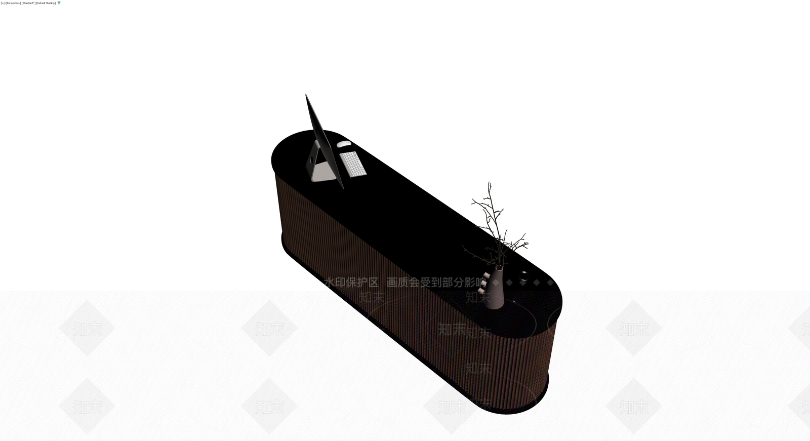 弧形木纹接待台3D模型下载【ID:1230102779】