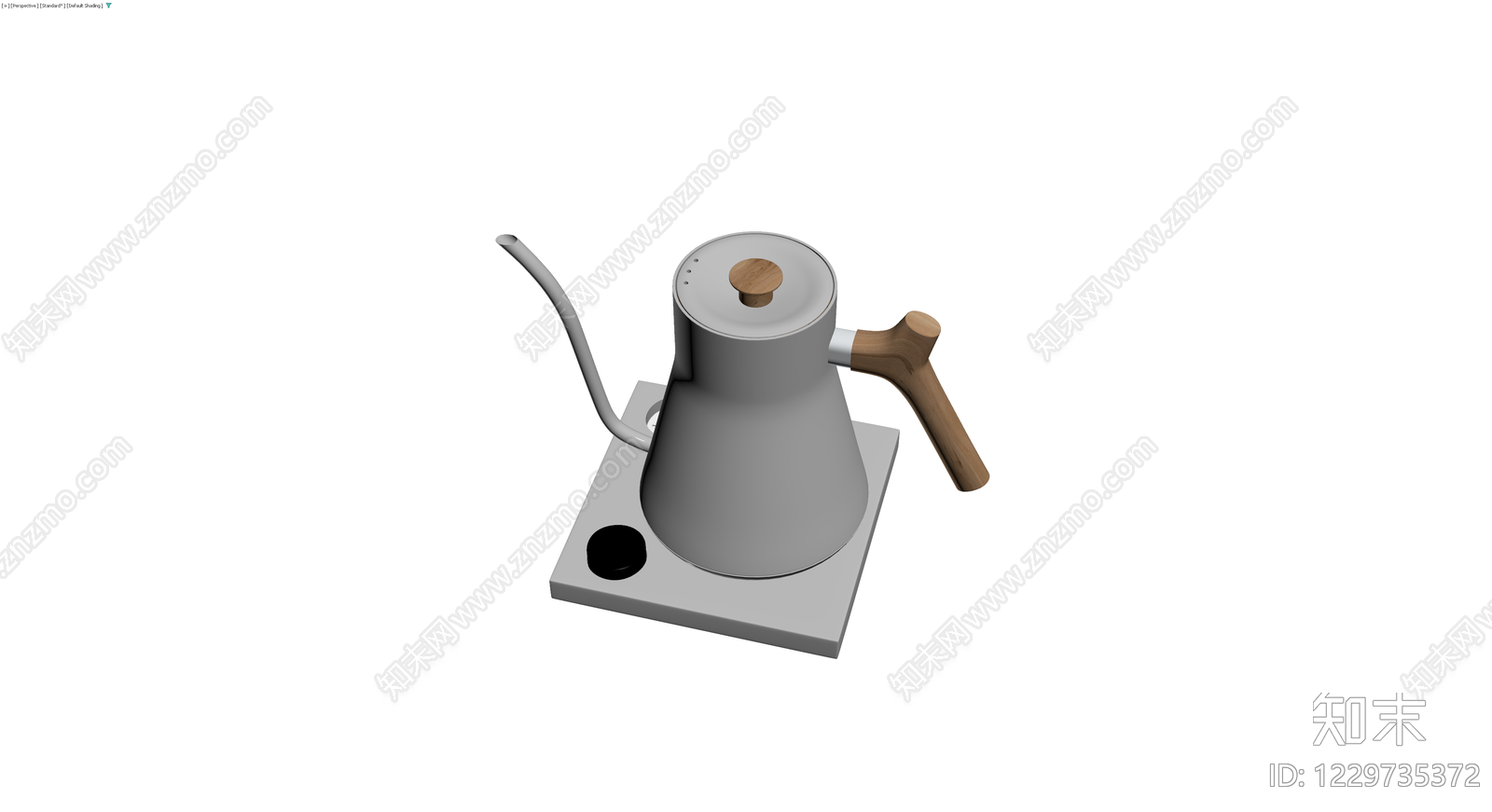 灰色手冲壶配加热底座3D模型下载【ID:1229735372】