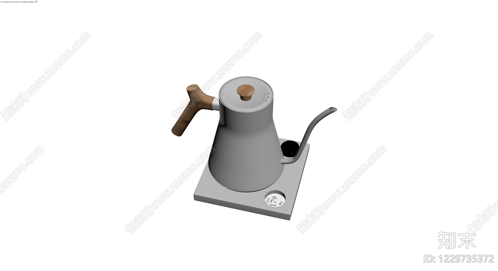 灰色手冲壶配加热底座3D模型下载【ID:1229735372】