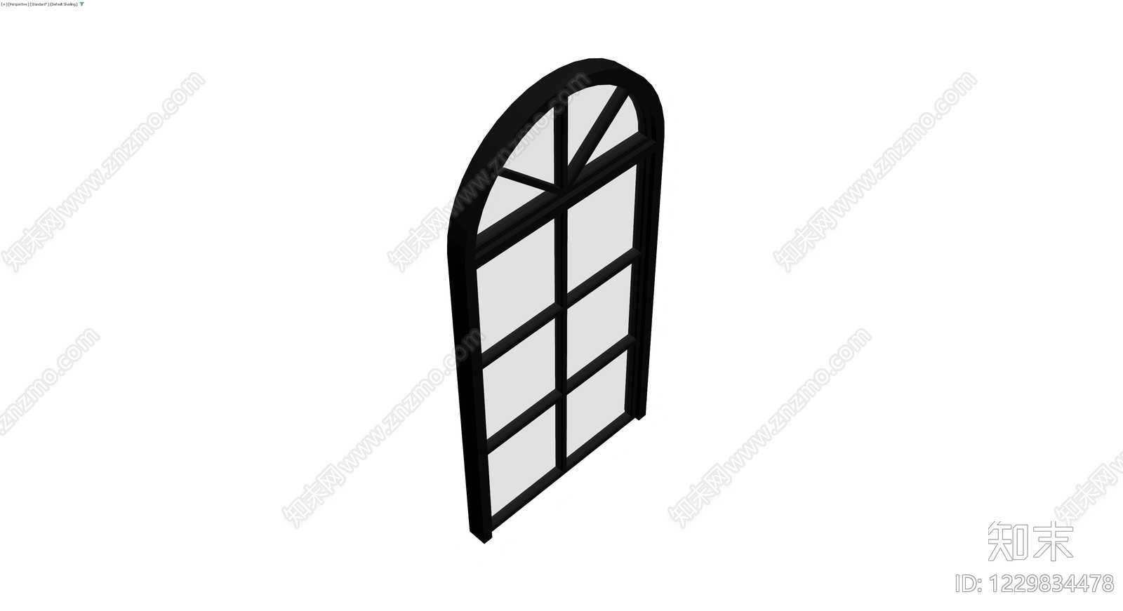 拱形黑色窗框组件3D模型下载【ID:1229834478】