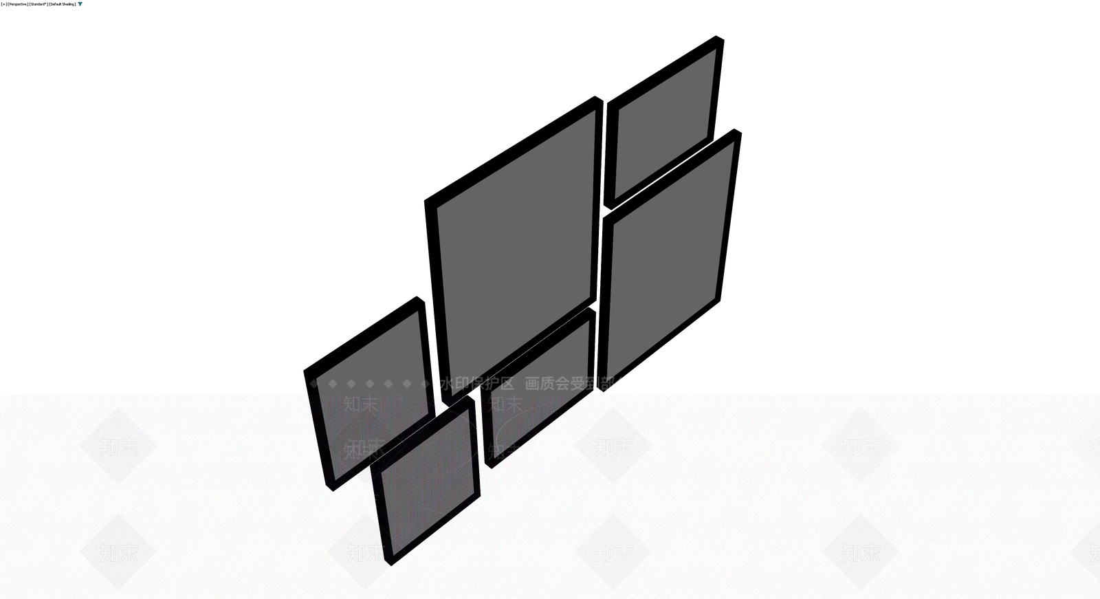 六幅挂画组合3D模型下载【ID:1230571577】