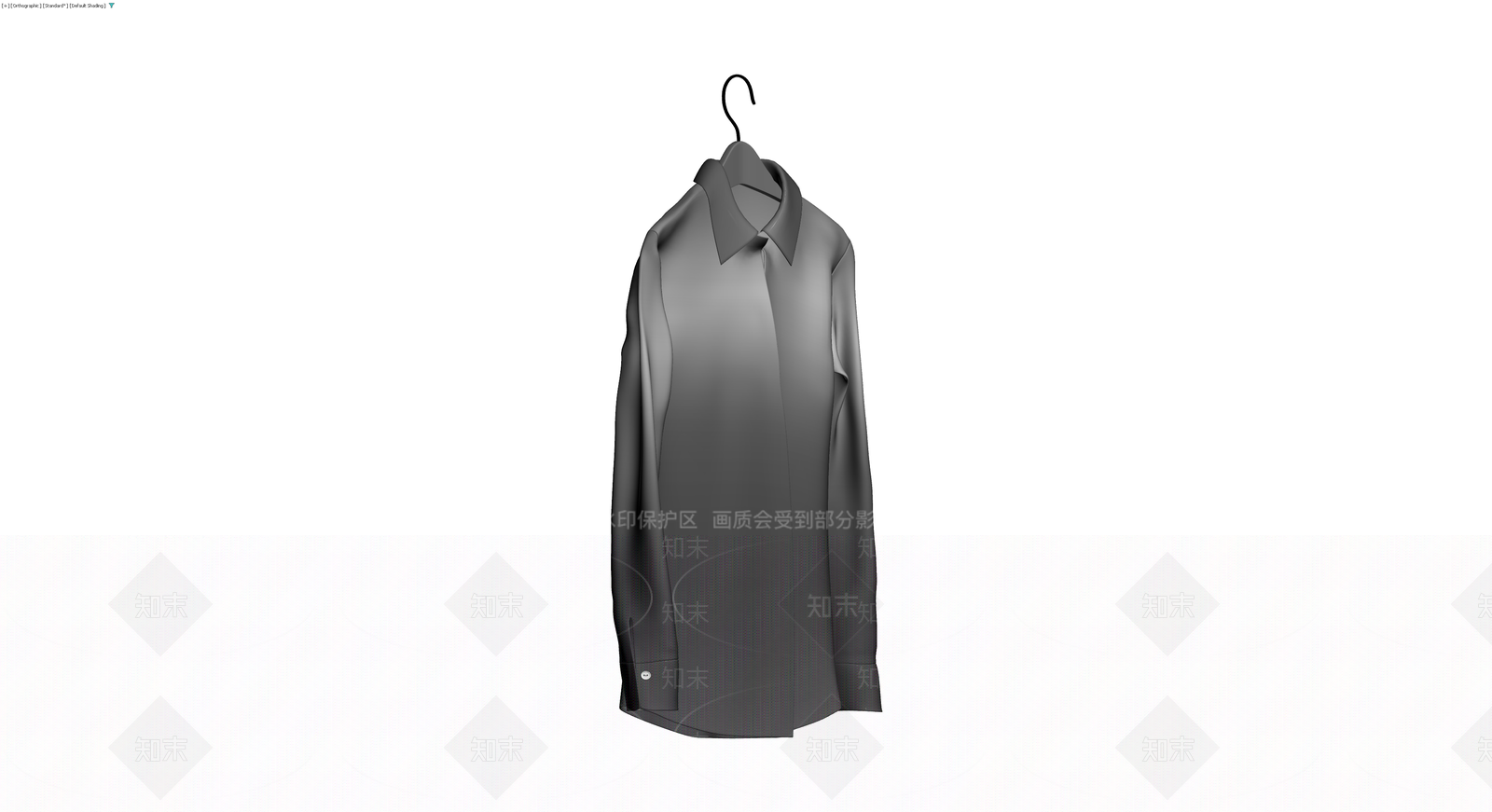 黑色长袖衬衫3D模型下载【ID:1230323216】