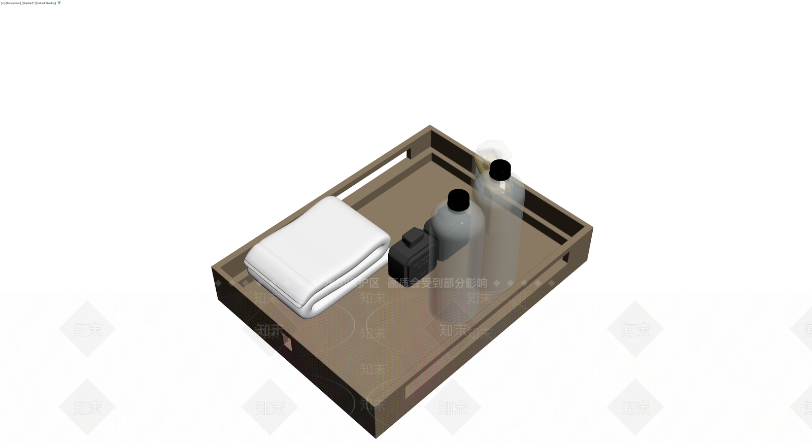 木质托盘及洗浴用品组合3D模型下载【ID:1230568816】