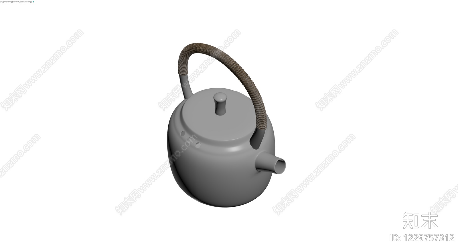 日式铁壶提梁茶壶3D模型下载【ID:1229757312】