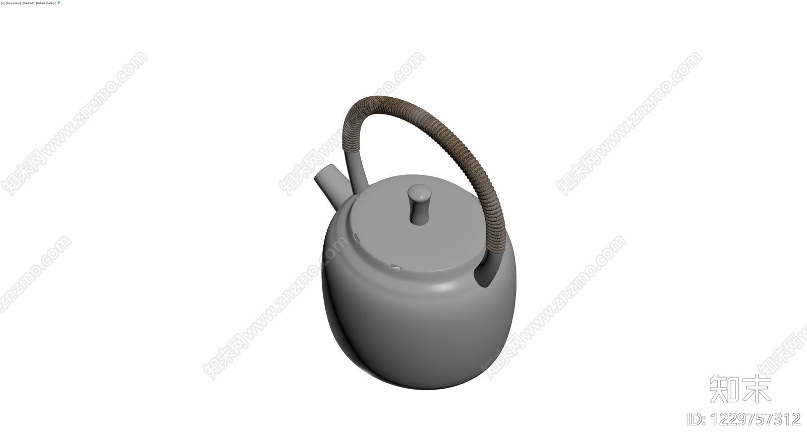 日式铁壶提梁茶壶3D模型下载【ID:1229757312】