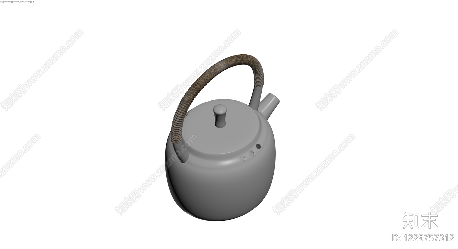 日式铁壶提梁茶壶3D模型下载【ID:1229757312】
