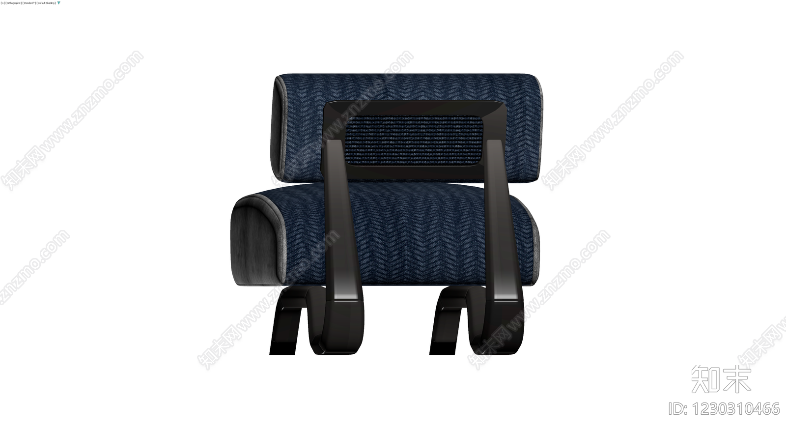 蓝灰配色现代单人扶手椅3D模型下载【ID:1230310466】